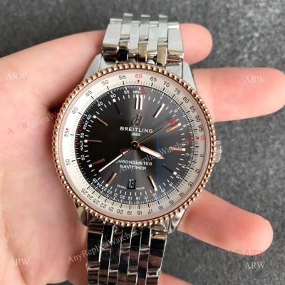 Breitling Navitimer Automatic 41 Rose Gold Grey Dial Replica Watches
